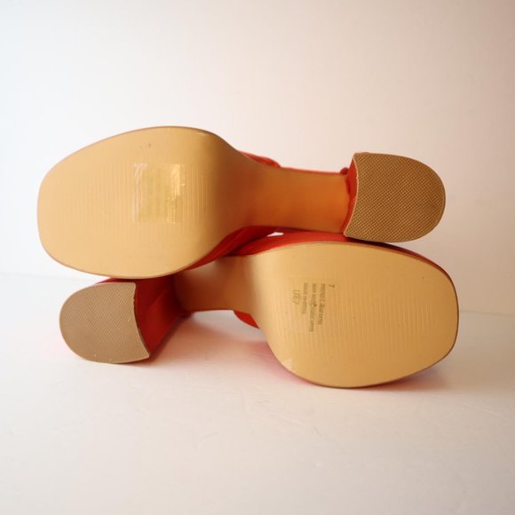 Ego bright orange platform peeptoe heels size 9 - Picture 4 of 5